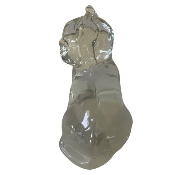 CLEAR Glass Kitty Cat Heavy Figurine - Picture 2 of 8
